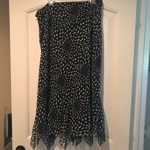 Pull on ruffled edge skirt